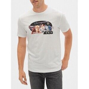 GAP x Star Wars  Tshirt Mens Size Medium Graphic White Short Sleeve Retro Movie